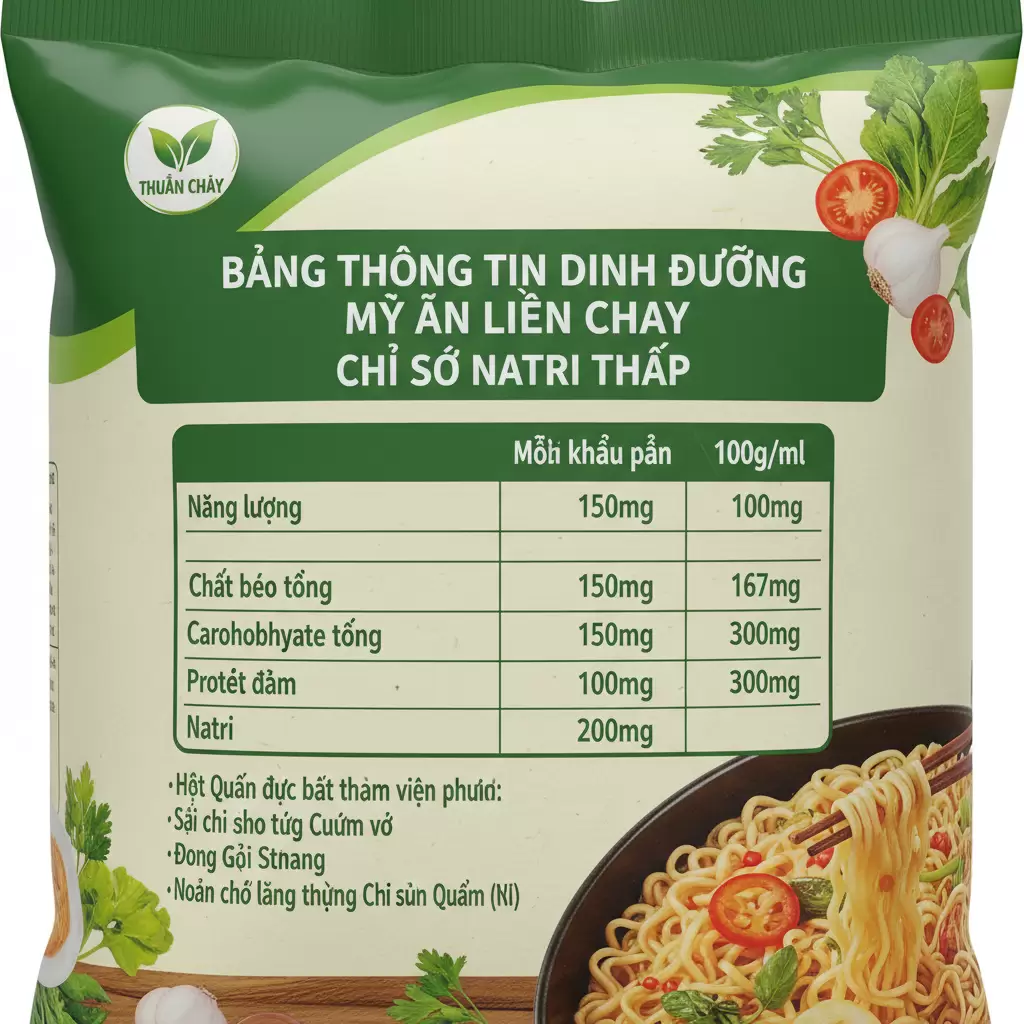 Kiểm tra kỹ hàm lượng Natri và chất béo bão hòa là bước quan trọng khi chọn mỳ chay tốt cho sức khỏe
