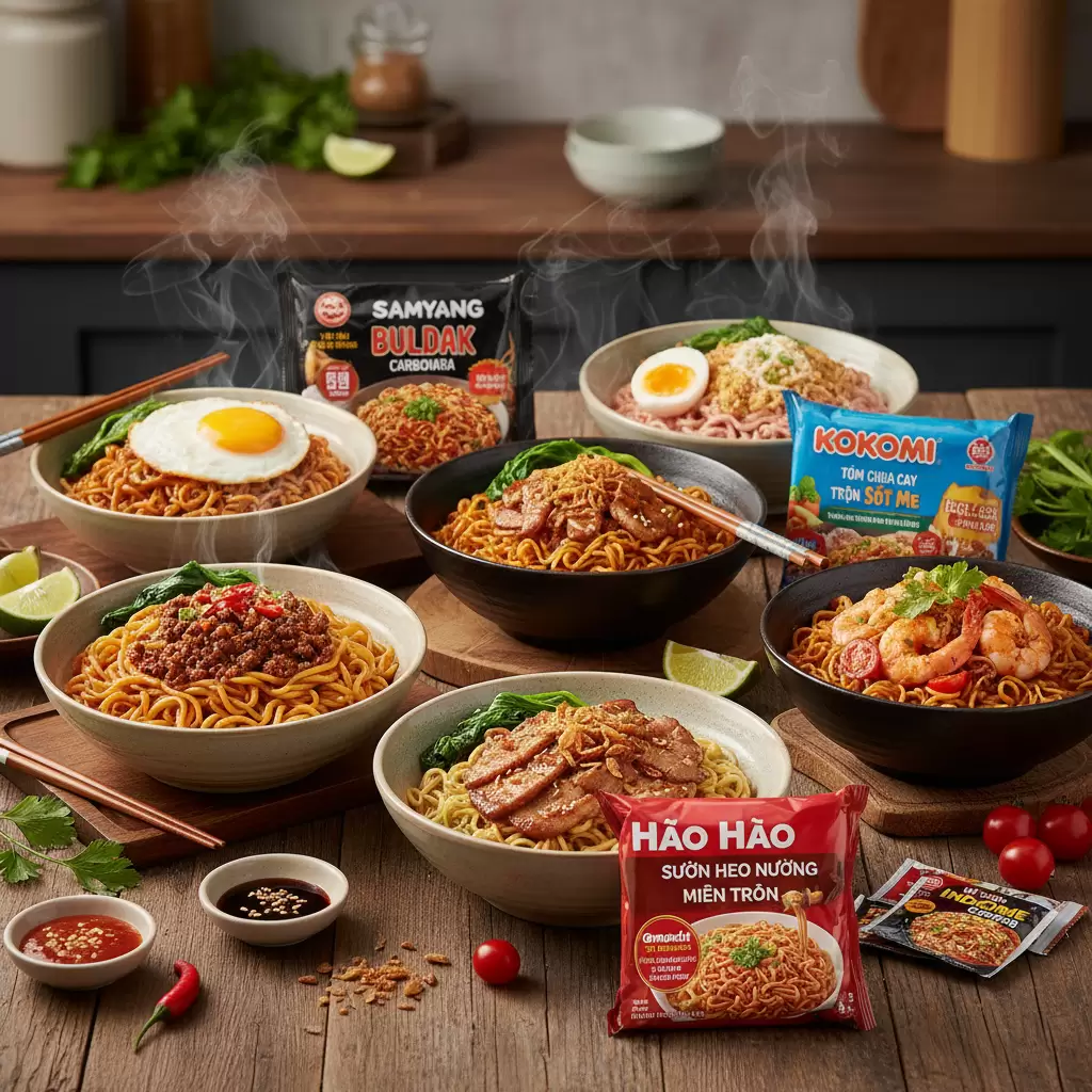 Đánh giá chi tiết 7 Review Mỳ Tôm Trộn Quốc Tế Được Yêu Thích Nhất Thế Giới 2026 cho thấy sự đa dạng về phong cách ẩm thực