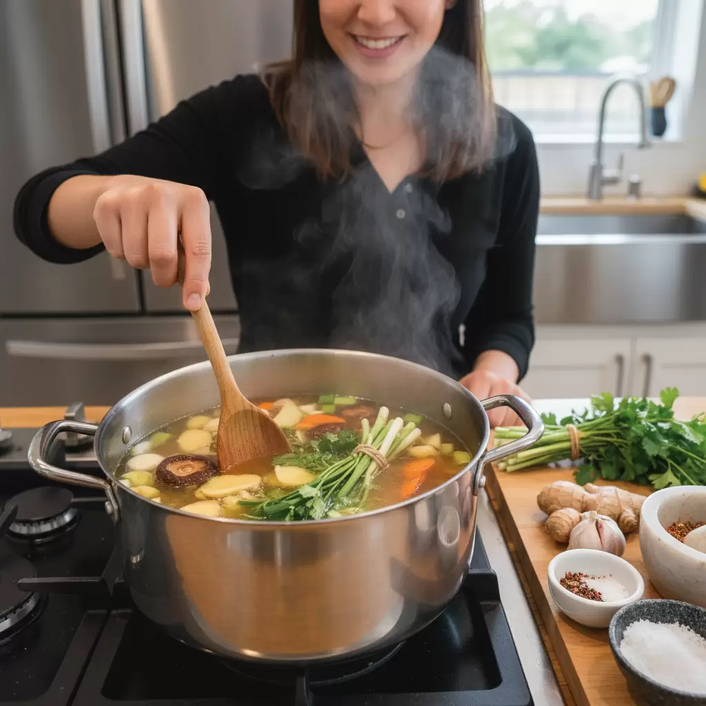 Để tối ưu hóa hiệu quả giảm cân hãy tránh xa gói gia vị mỳ tôm truyền thống và sử dụng nước dùng tự nấu