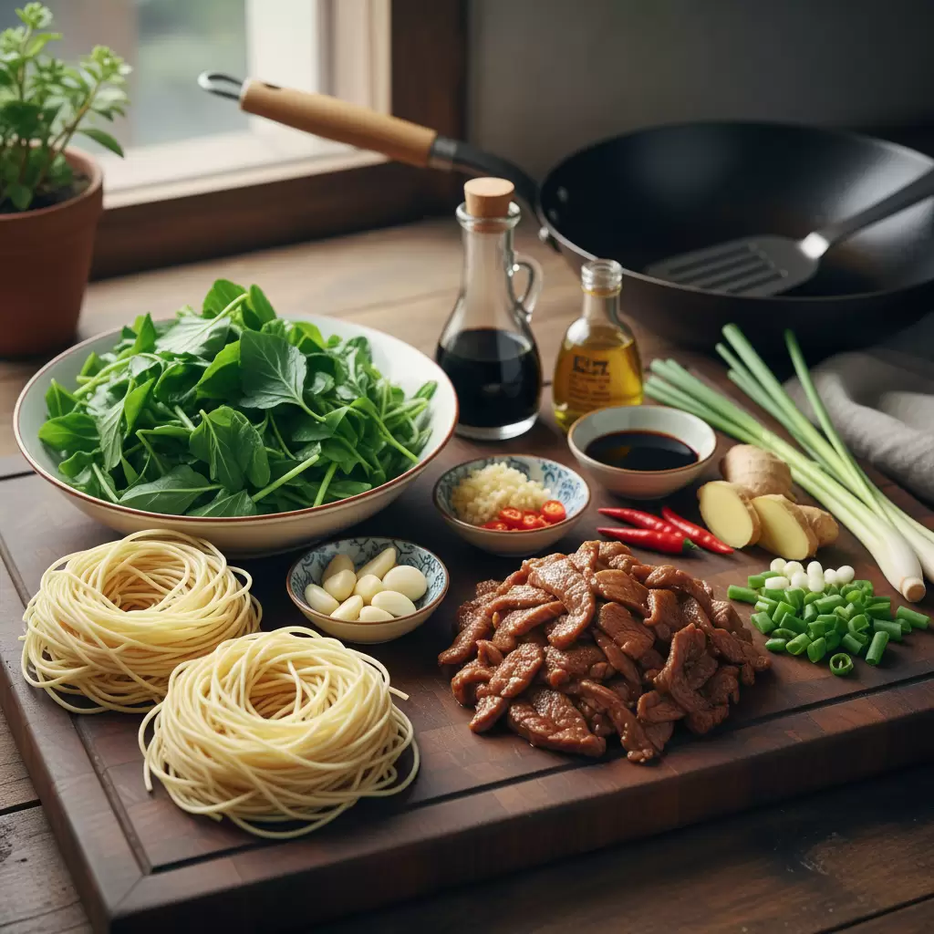 gemini_image_1767125160-1 Chuẩn bị đầy đủ nguyên liệu sơ chế là chìa khóa để hoàn thành món ăn trong 10 phút