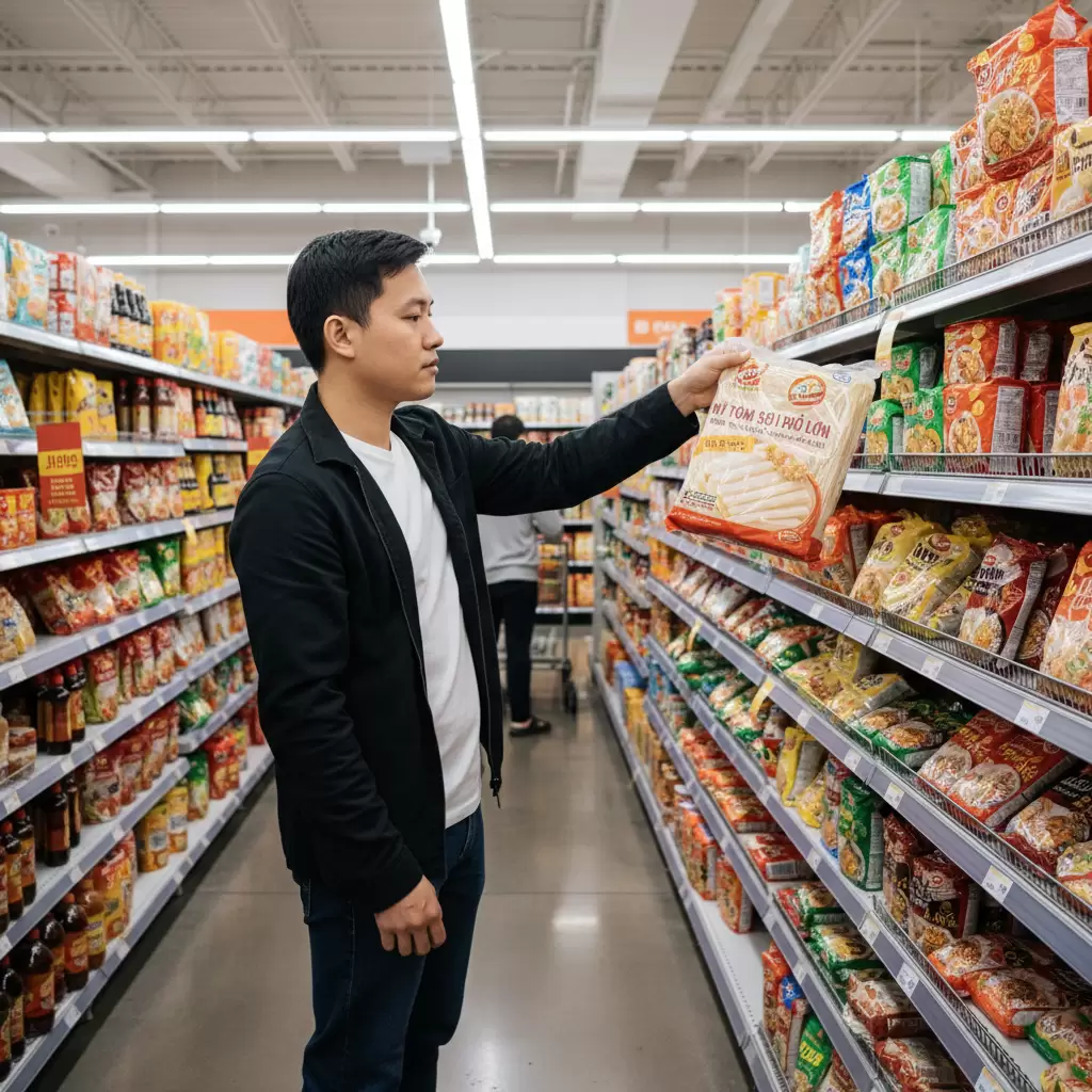 Siêu thị lớn là địa điểm đáng tin cậy để tìm mua các sản phẩm mỳ gói chính hãng với chất lượng đảm bảo